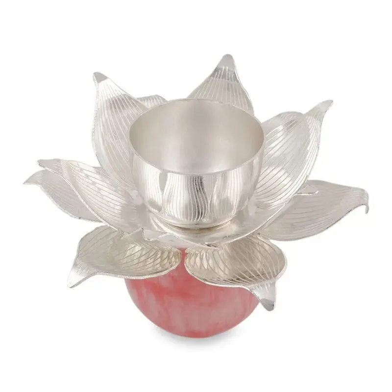 Silver Lotus Tea Light — Handcrafted Export Product by NXTGENEXPORTS, Moradabad